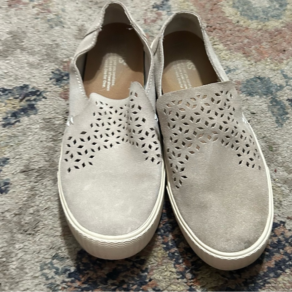 Toms Gray Suede Slip-On Sneakers
